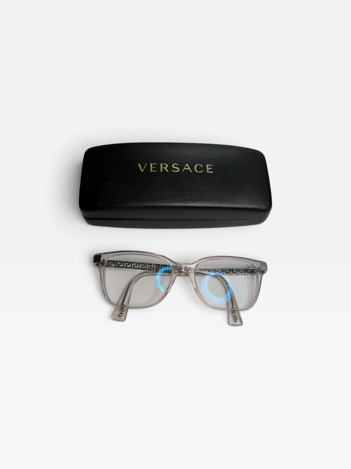 CLEAR/PINK VERSACE GLASSES