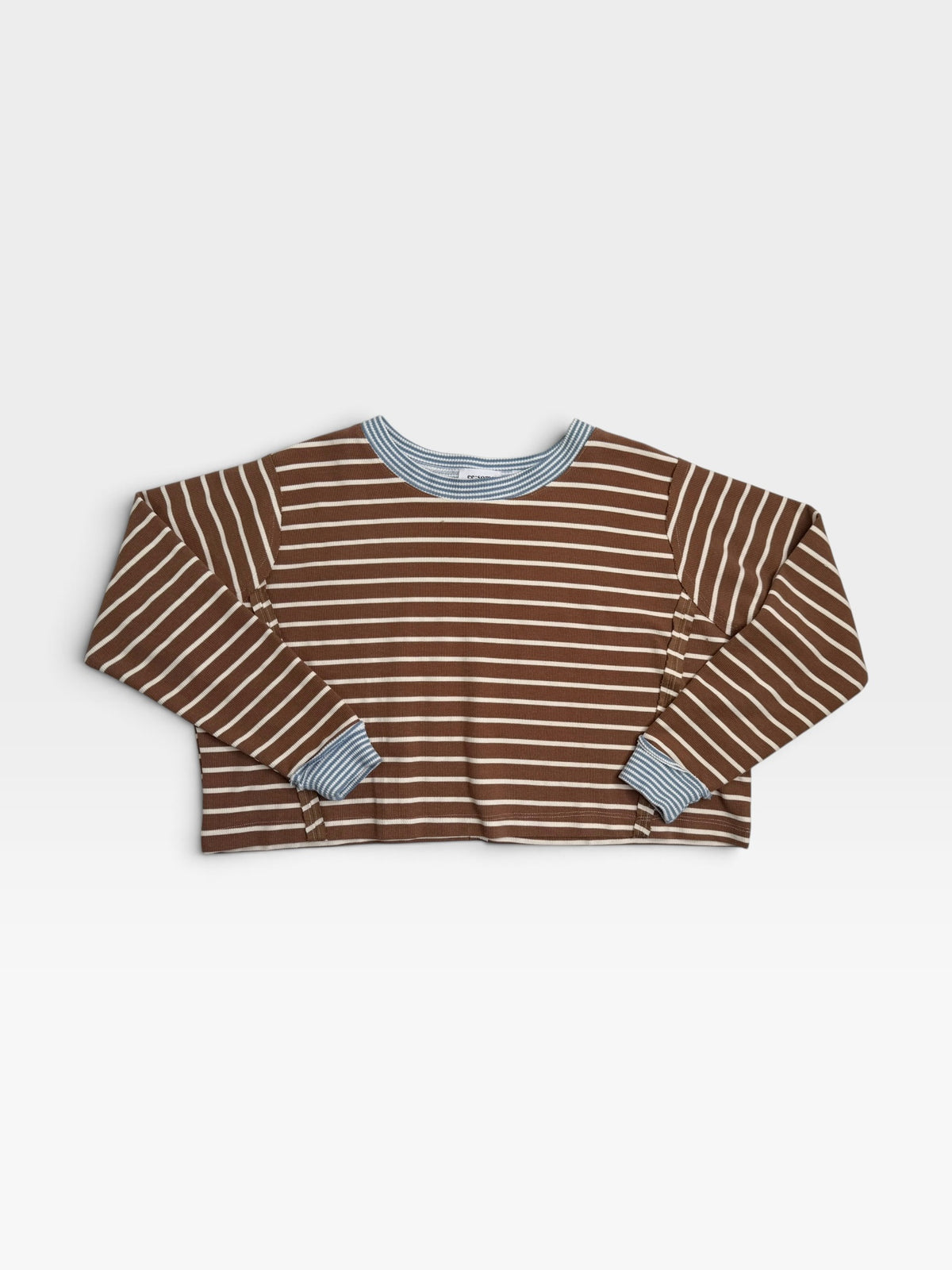 BROWN/WHITE/BLUE EE:SOME STRIPED SWEATER M