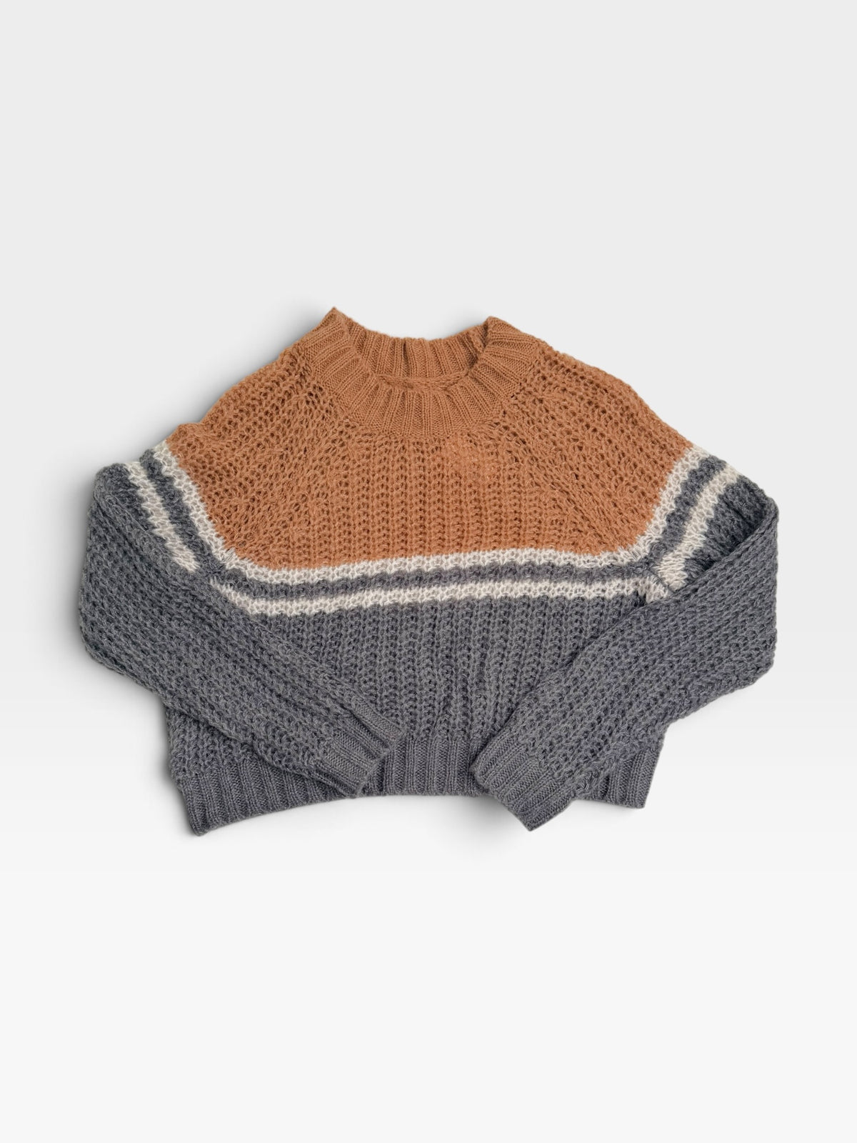 TAN A+E CROP SWEATER XS
