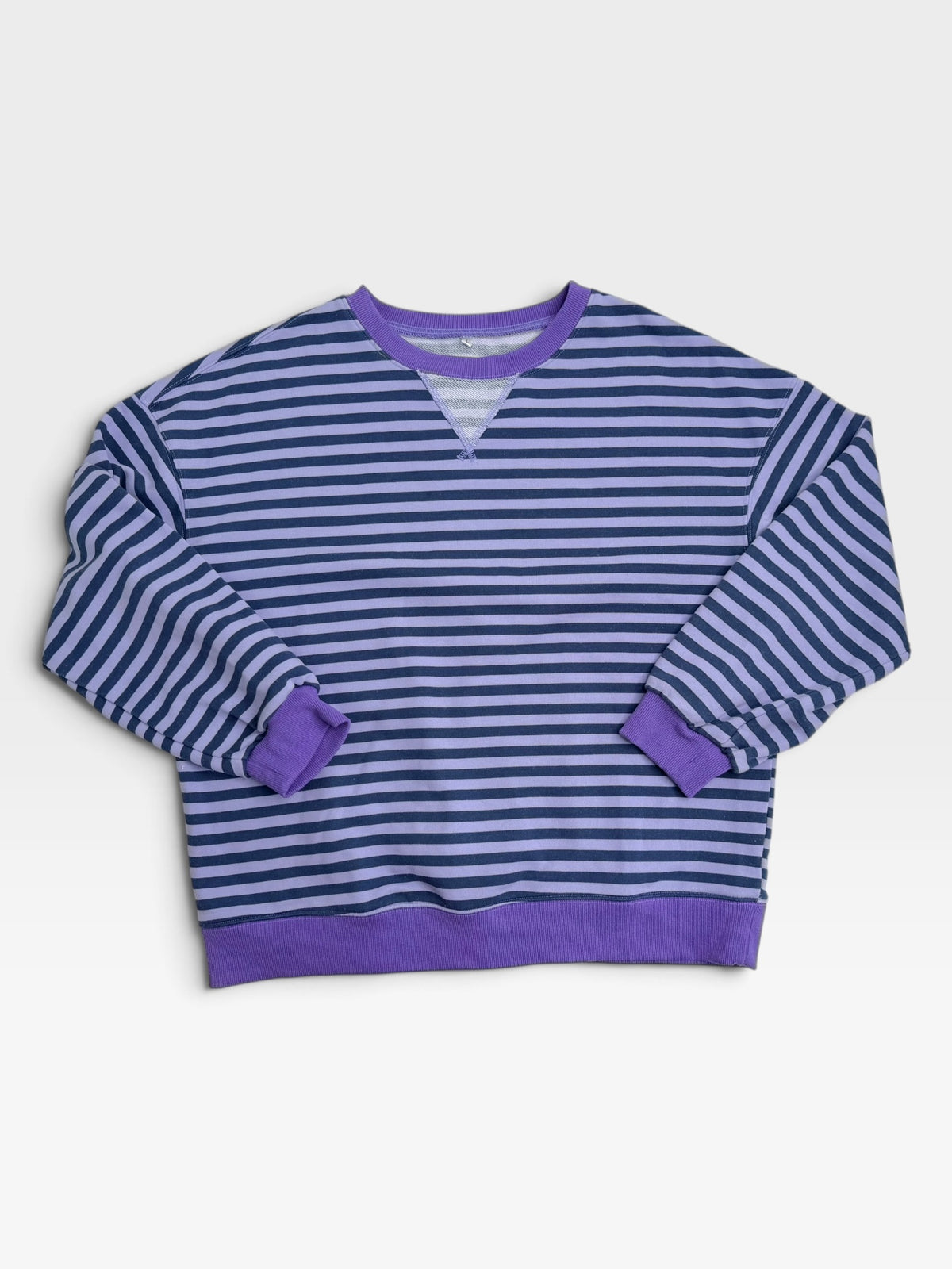 PURPLE/BLUE STRIPE PULLOVER L