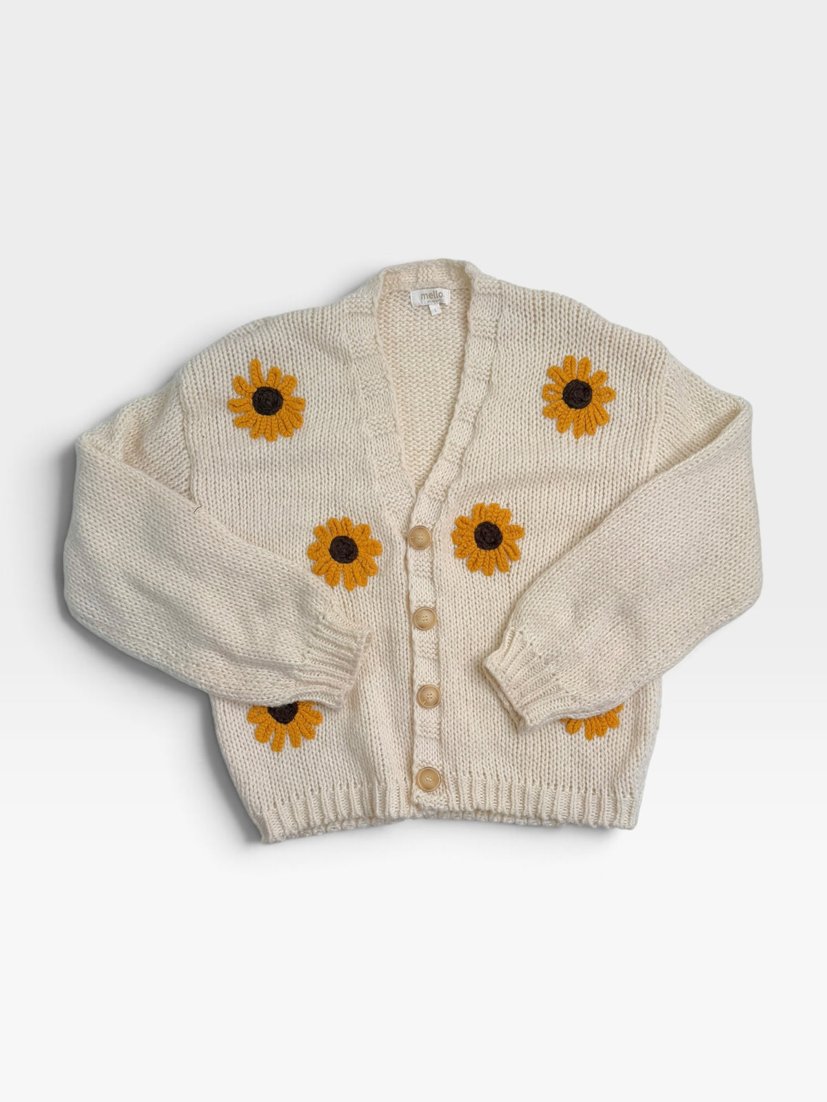 IVORY/SUNFLOWER MELLO CARDIGAN L
