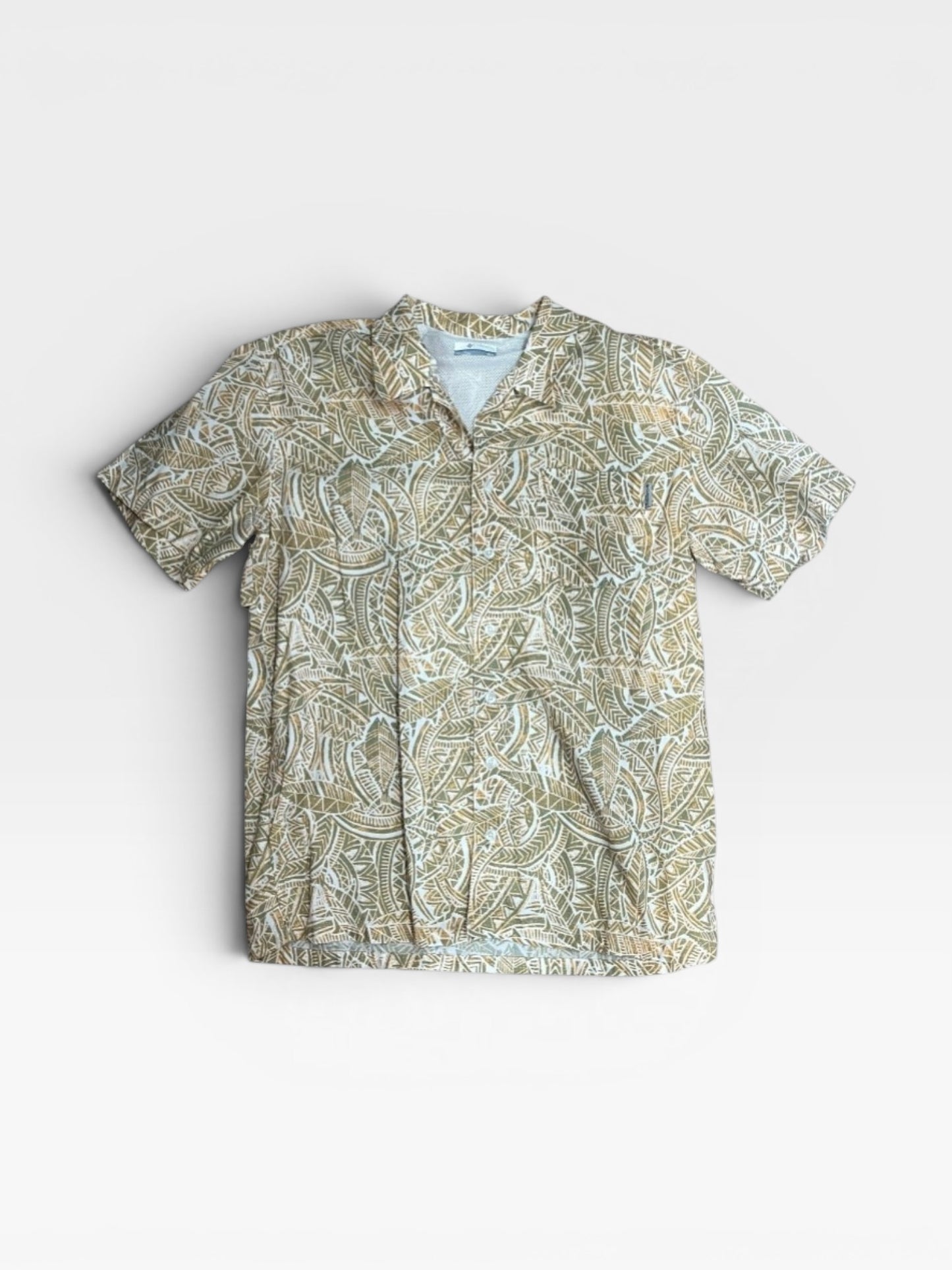 ORANGE/GREEN COLUMBIA SHIRT M