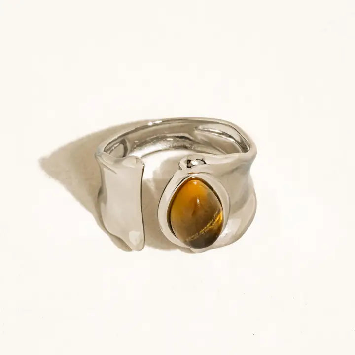 SILVER TIGERS EYE RING (NON-TARNISH) 7