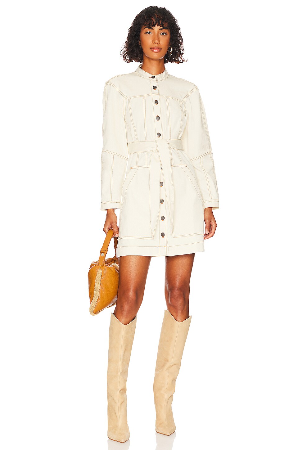 CREAM/BROWN VERONICA BEARD DRESS (ORG. $428) 4