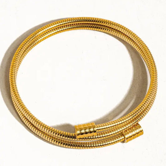 GOLD ROUND SNAKE CHAIN BRACELET (NON-TARNISH)